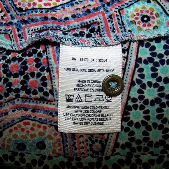 Anthropologie Maeve Shirt Top Silk Size 2 Back Button Up Lightweight Blouse - Picture 9 of 9